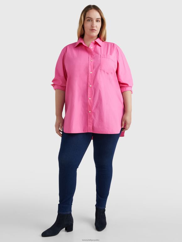 Tommy Hilfiger крива кошуља од органског памука - 2D0802376 Tommy Hilfiger Clothing блиставо розе