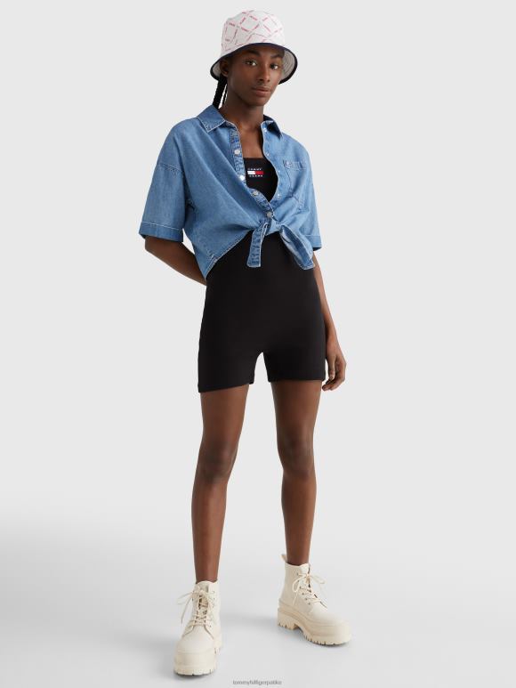Tommy Hilfiger ткана шамбре кошуља са предњим чвором - 2D0802396 Tommy Hilfiger Clothing тексас средње