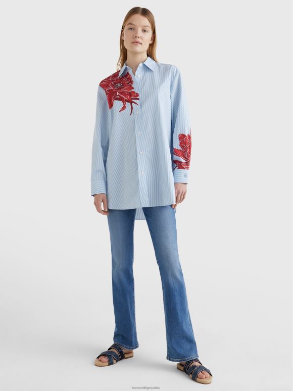 Tommy Hilfiger дечка кошуља са цветним принтом - 2D0802404 Tommy Hilfiger Clothing острвски цвет/итака пруга