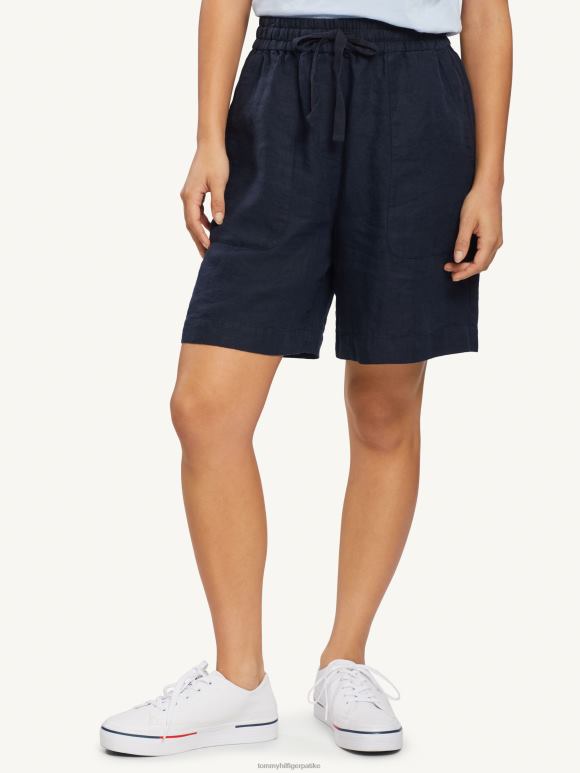 Tommy Hilfiger лан опуштено крој кратко - 2D0802436 Tommy Hilfiger Clothing пустињско небо