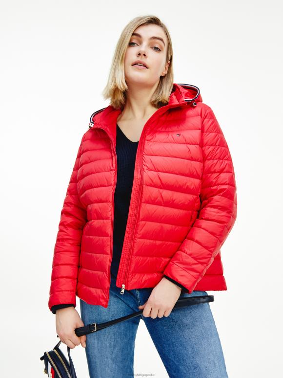 Tommy Hilfiger прошивена јакна са капуљачом пуњена пухом - 2D0802040 Tommy Hilfiger Jakne примарно црвено