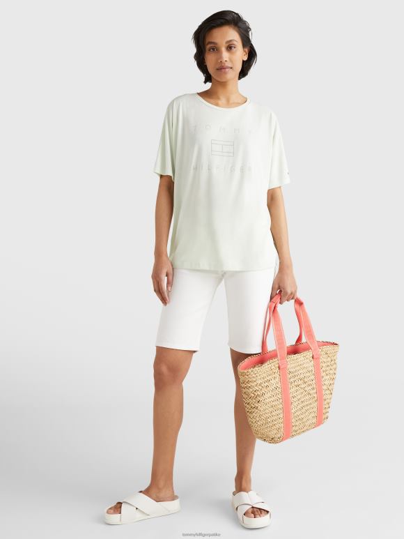 Tommy Hilfiger опуштена мајица са логотипом сагоревања - 2D0802738 Tommy Hilfiger Clothing акценат зелене боје