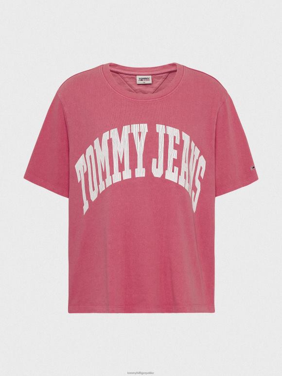 Tommy Hilfiger изрезана мајица закривљене величине - 2D0802750 Tommy Hilfiger Clothing баштенска ружа
