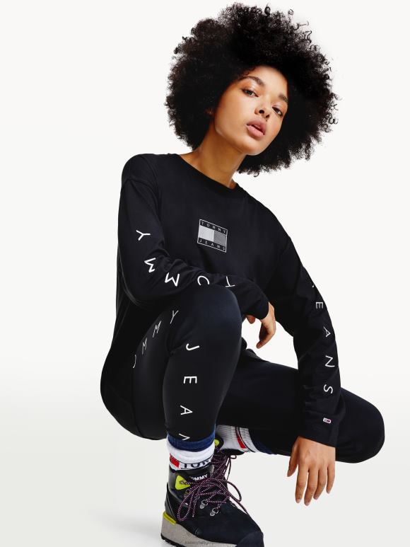Tommy Hilfiger металик мајица дугих рукава - 2D0802770 Tommy Hilfiger Clothing црна