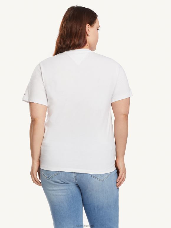 Tommy Hilfiger мајица са закривљеним потписом - 2D0802794 Tommy Hilfiger Clothing бела
