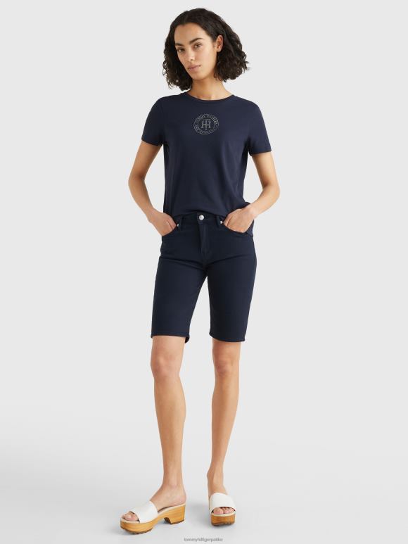 Tommy Hilfiger мајица са кристалним монограмом - 2D0802810 Tommy Hilfiger Clothing пустињско небо