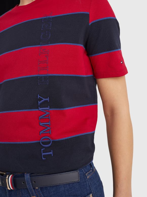 Tommy Hilfiger рагби мајица са округлим изрезом - 2D0802830 Tommy Hilfiger Clothing рагби трака хоризонтални/карбонски кањон