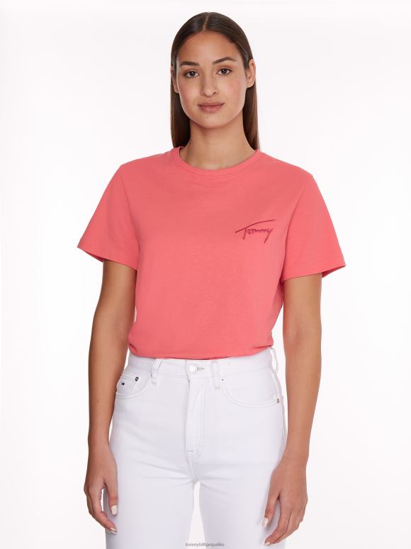Tommy Hilfiger опуштена мајица - 2D0802838 Tommy Hilfiger Clothing баштенска ружа