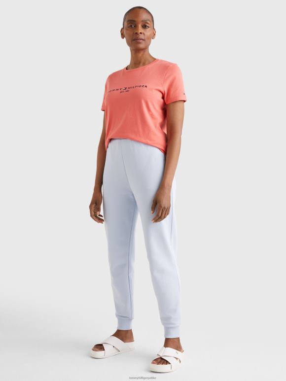 Tommy Hilfiger есенцијална мајица са логотипом са изрезом - 2D0802866 Tommy Hilfiger Clothing кристални корал