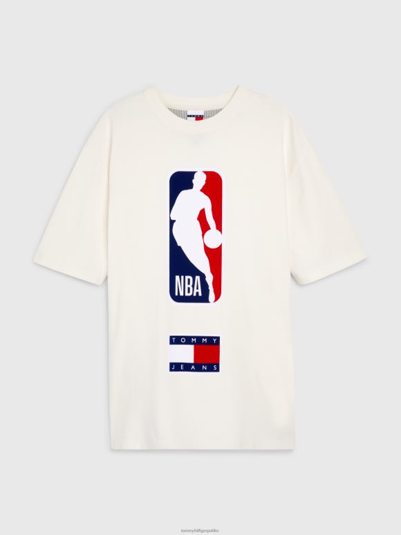 Tommy Hilfiger фармерке и нба опуштена мајица са логотипом - 2D0802878 Tommy Hilfiger Clothing прастаро бело/ново