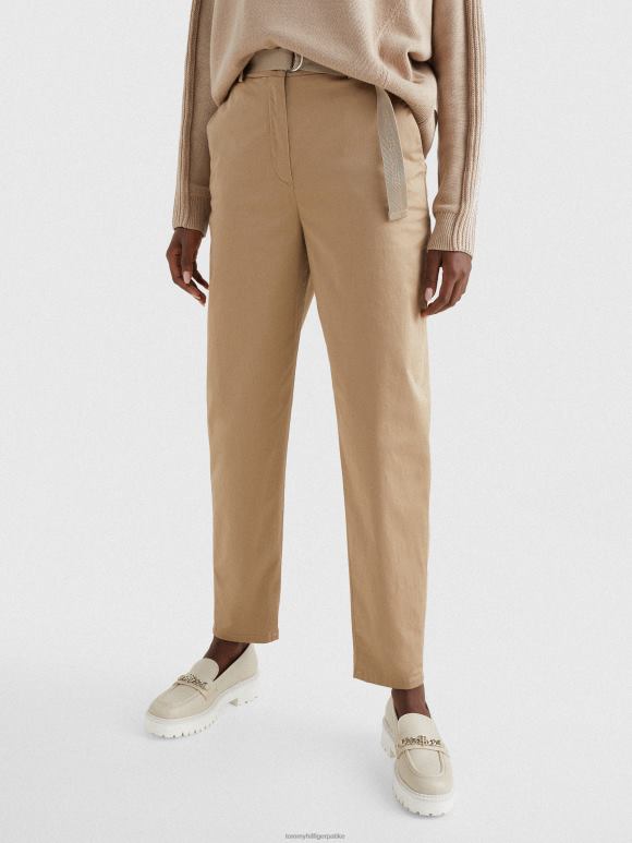 Tommy Hilfiger чинозе са суженим ногавицама са појасом - 2D0802323 Tommy Hilfiger Clothing беж