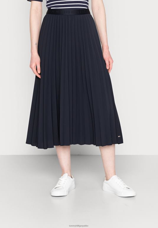 Tommy Hilfiger миди сукња сукња а-кроја - 2D0807634 Tommy Hilfiger Clothing пустињско небо