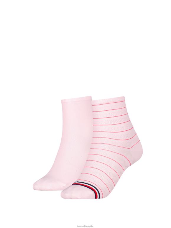 Tommy Hilfiger Кратке преппи чарапе од 2 паковања - 2D0801932 Tommy Hilfiger Srbija розе