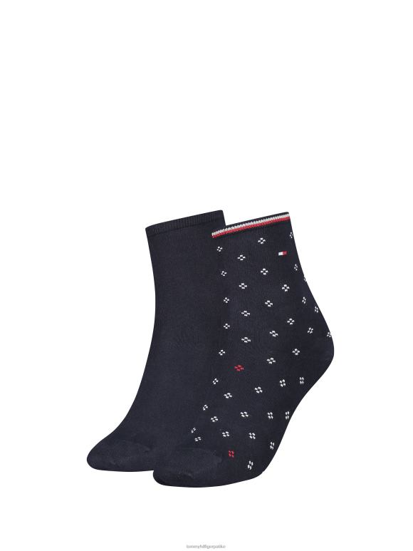 Tommy Hilfiger 2 паковања народних чарапа на тачке - 2D0801940 Tommy Hilfiger Srbija морнарско/црвено